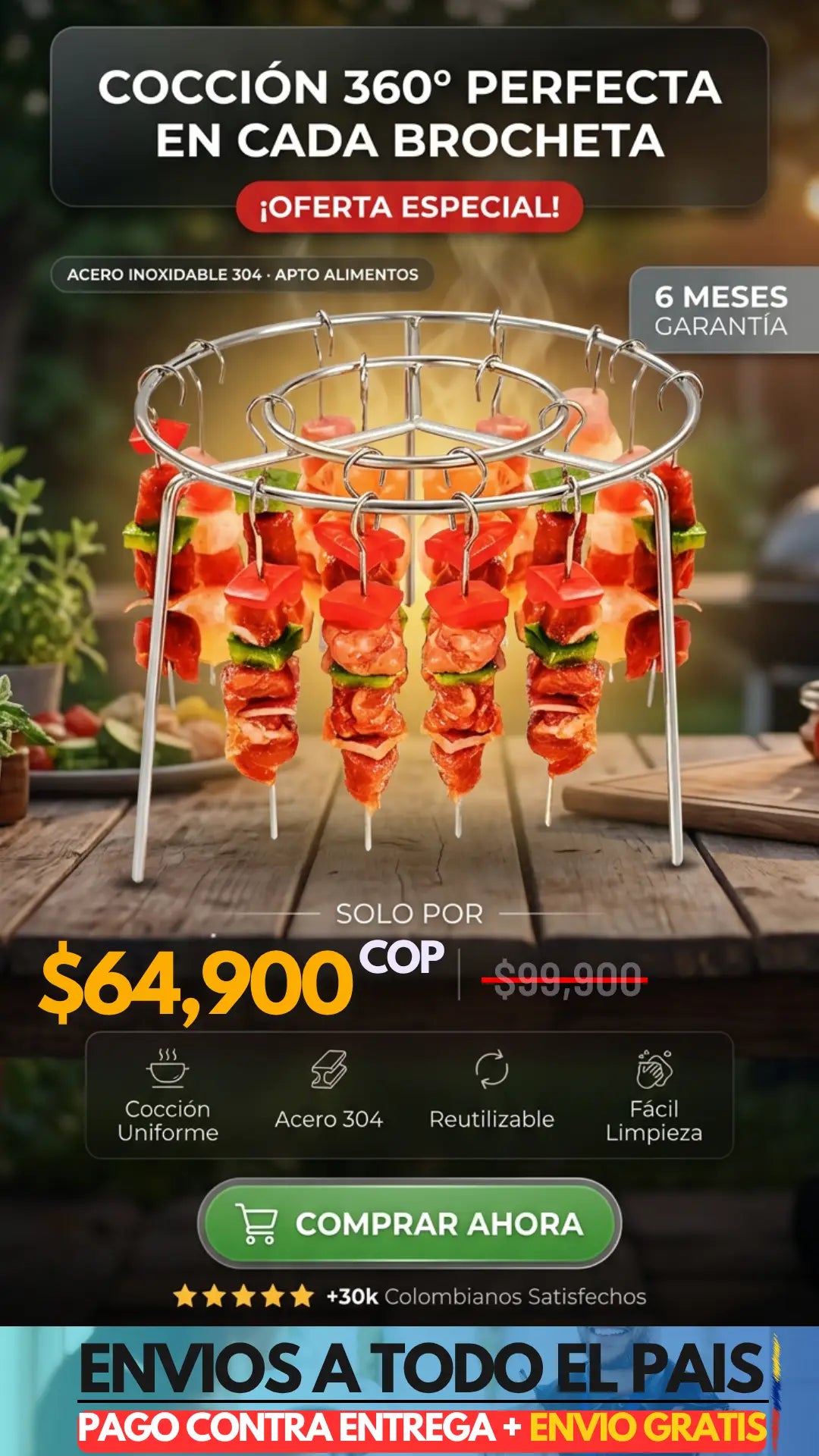 PARRILLA ASADOR ACERO PREMIUM