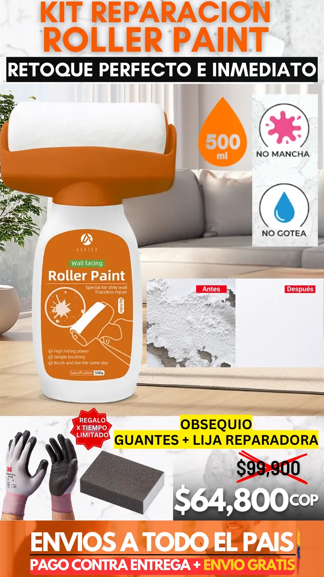 REPARADOR PAREDES + RODILLO  PREMIUM