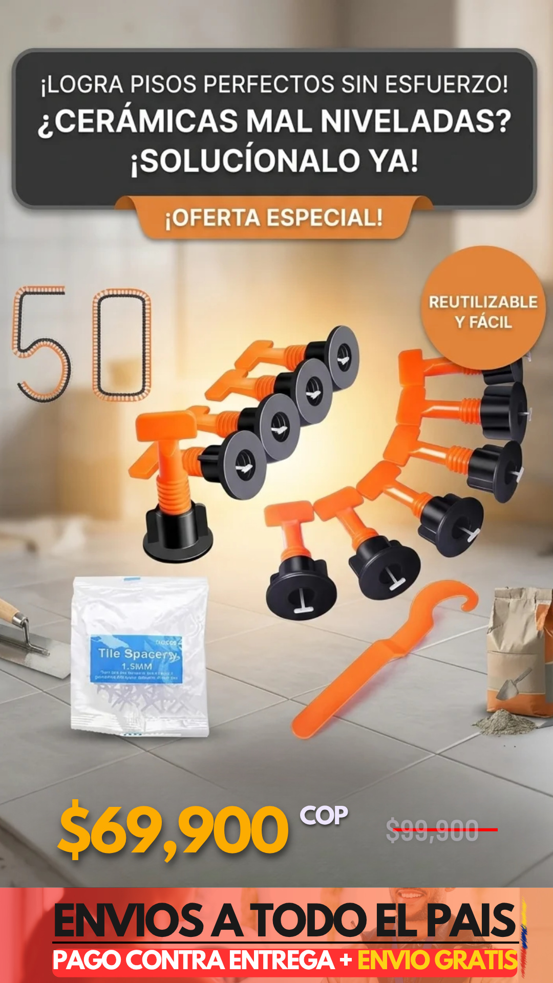 KIT NIVELADOR DE CERAMICA 50UND
